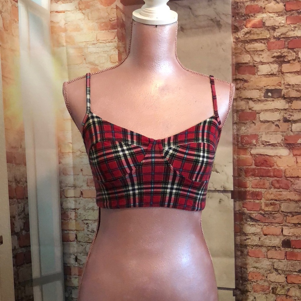 BOGO 50% off! Beautiful plaid bustier crop top